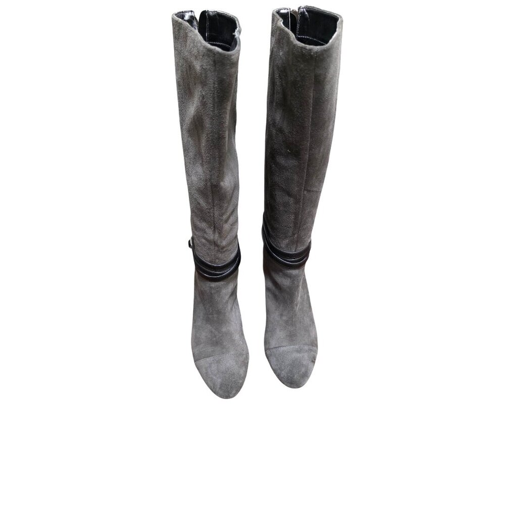 Julianne Hough For Sole Society Nila Women's 8.5BGray Knee-High Suede Wedge Boot